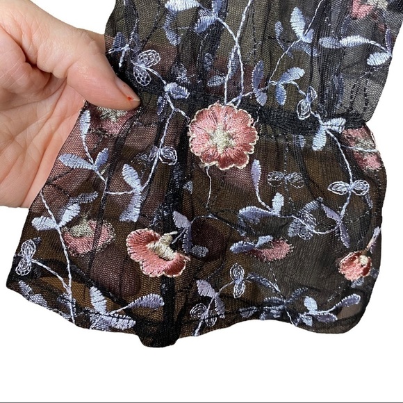 Nanette Lapore Blouse Black Floral Net & Black Camisole XL - Picture 5 of 12